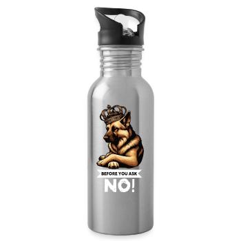 Before You Ask German Shepherd Shepherds - Water bottle with straw - silver - Right