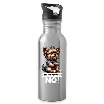 Before You Ask Yorkshire Terrier Yorkie Yorkies - Trinkflasche mit integriertem Trinkhalm - Lightsilver - Rechts