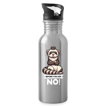 Before You Ask Ferret Ferret Owner Rodent - Water bottle with straw - silver - Right