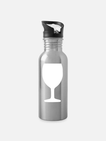 Wein Weinglas Rotwein - Trinkflasche mit integriertem Trinkhalm - Lightsilver