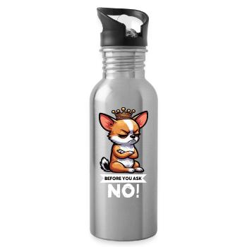 Avant de demander Chihuahua Chihuahuabesitzer Chi - Gourde avec paille intégrée - argent clair - Droite