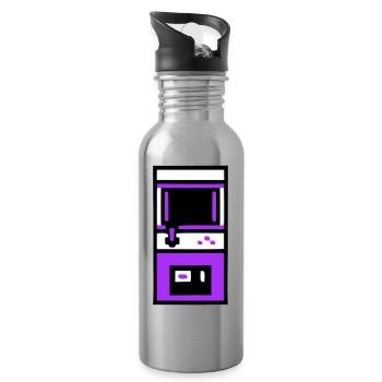 Nostalgischer Arcade Automat Gamer - Trinkflasche mit integriertem Trinkhalm - Lightsilver - Rechts