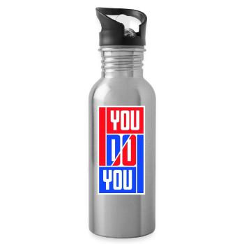 Tu fais ton drôle Confiance en toi Logo de la liberté - Gourde avec paille intégrée - argent clair - Droite