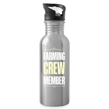 Farming Crew - Trinkflasche mit integriertem Trinkhalm - Lightsilver - Rechts