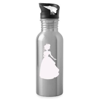 Princesse en robe de bal - Gourde avec paille intégrée - argent clair - Droite