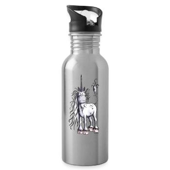 Unicorn Time - Water bottle with straw - silver - Right