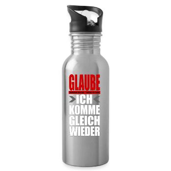 Ne croyez aucun homme - je reviendrai tout de suite - Gourde avec paille intégrée - argent clair - Droite