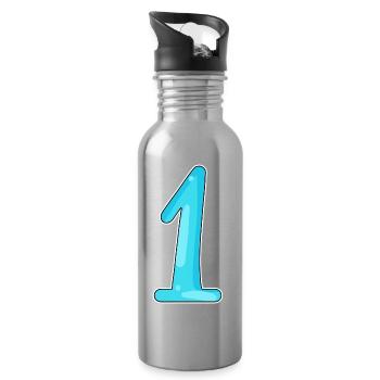 1 - Water bottle with straw - silver - Right
