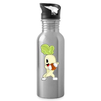 Radieschen Basketballspieler Basketball - Trinkflasche mit integriertem Trinkhalm - Lightsilver - Rechts