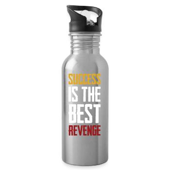 success is the best revenge - Trinkflasche mit integriertem Trinkhalm - Lightsilver - Rechts