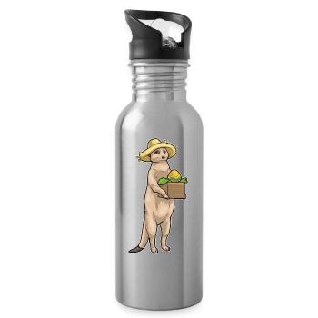 Paysan de Pâques suricate - Gourde avec paille intégrée - argent clair - Droite