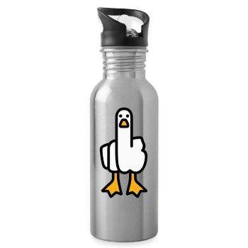 Statement Gans - Trinkflasche mit integriertem Trinkhalm - Lightsilver - Rechts
