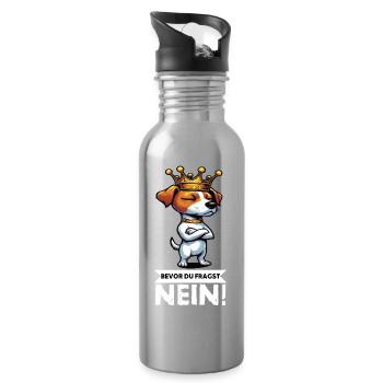 Before You Ask Jack Russel Terrier Jackie Terrier - Water bottle with straw - silver - Right