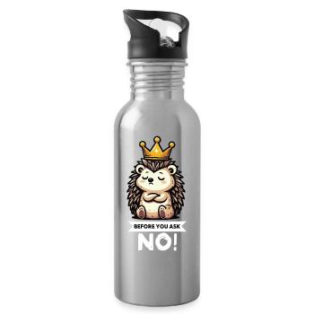 Before You Ask Igel Igelliebhaber Igelfan Stachel - Trinkflasche mit integriertem Trinkhalm - Lightsilver - Rechts
