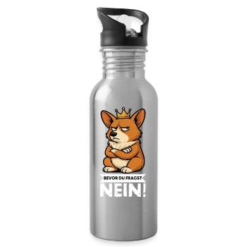 Before you ask: Corgi Corgi Welsh Corgi Corgi Dog - Water bottle with straw - silver - Right