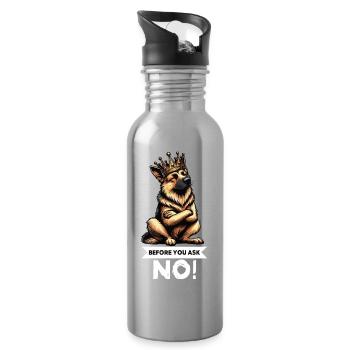 Before You Ask German Shepherd Shepherds - Water bottle with straw - silver - Right