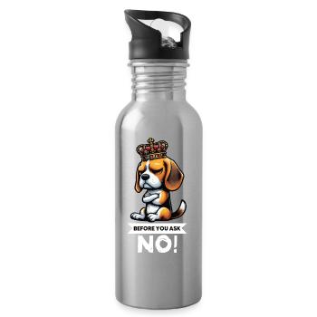 Before You Ask Beagle Beaglebesitzer Beaglehalter - Trinkflasche mit integriertem Trinkhalm - Lightsilver - Rechts