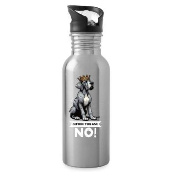 Avant de demander à un grand dogue grand dogue propriétaire de dogue allemand - Gourde avec paille intégrée - argent clair - Droite