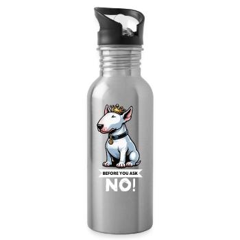 Before You Ask Miniatur Bullterrier Bully Bullys - Trinkflasche mit integriertem Trinkhalm - Lightsilver - Rechts