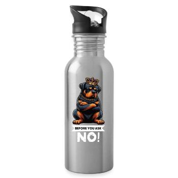 Avant que vous ne demandiez, pas de rottweiler rottweilerbesitzer - Gourde avec paille intégrée - argent clair - Droite