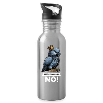 Before You Ask African Grey Parrot Parrot Parrot Holder - Water bottle with straw - silver - Right