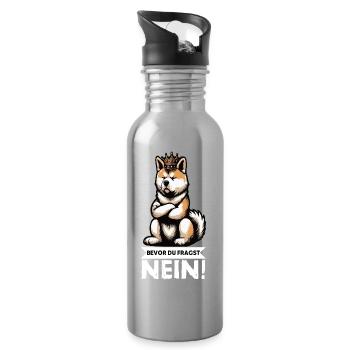 Before you ask No Akita AkitaOwner Akitas - Water bottle with straw - silver - Right