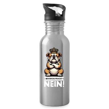 Before you ask No English Bulldog Bully - Water bottle with straw - silver - Right