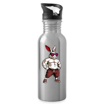 Sport Rabbit - Water bottle with straw - silver - Right