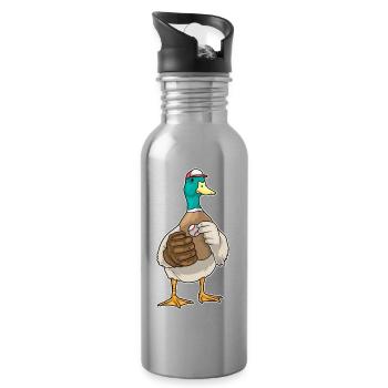Duck Baseball Baseball Glove Sport - Water bottle with straw - silver - Right