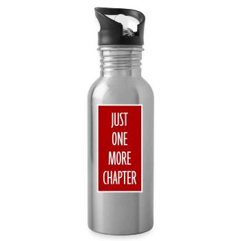 Just One More Chapter Lustig Bücherwurm Lesen - Trinkflasche mit integriertem Trinkhalm - Lightsilver - Rechts