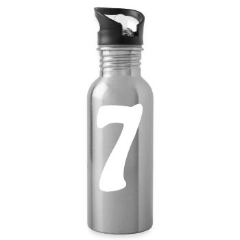 Sept : Minimal Numeral 7 | Septième - Gourde avec paille intégrée - argent clair - Droite