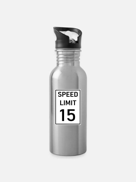Grenze - Trinkflasche mit integriertem Trinkhalm - Lightsilver