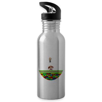 Mutig, Motivation für Kinder mit Behinderung - Trinkflasche mit integriertem Trinkhalm - Lightsilver - Links