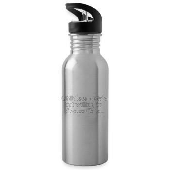 Childless + Male... - Water bottle with straw - silver - Left