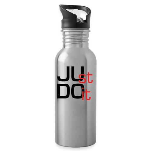 justdoit blackred - Trinkflasche mit integriertem Trinkhalm