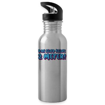 Das sind keine 2 Meter! - Trinkflasche mit integriertem Trinkhalm - Lightsilver - Links