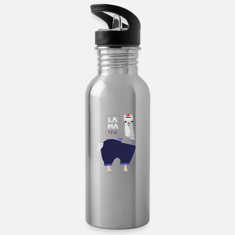 Lama Reine - Trinkflasche mit integriertem Trinkhalm - Lightsilver