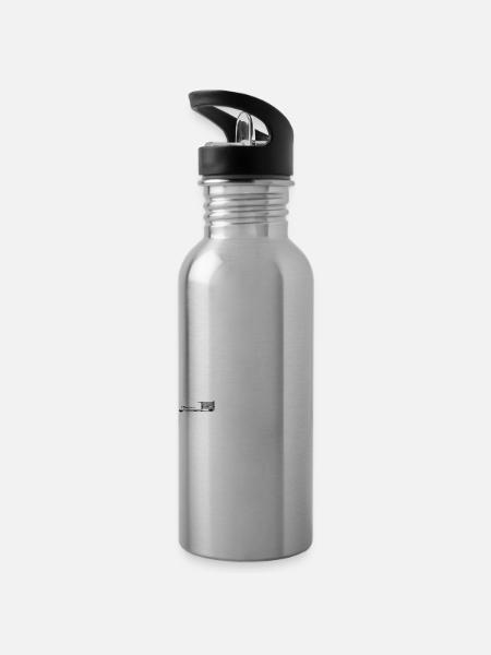 Lausmadl mit Hirsch - Trinkflasche mit integriertem Trinkhalm - Lightsilver