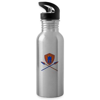 RoyalSpartan125 Sheild & Spears - Water bottle with straw - silver - Left
