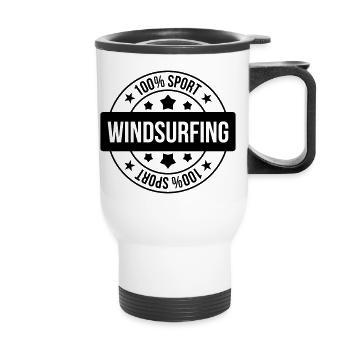 Planche à voile / Véliplanchiste / Windsurf / - Tasse isotherme avec poignée - blanc - Devant