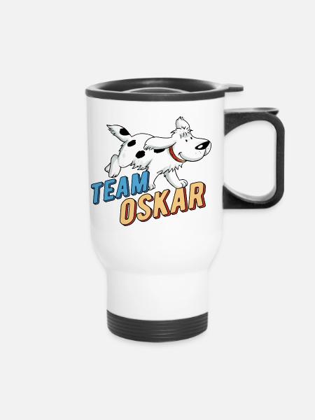 TKKG Team Oskar Hund - Thermobecher mit Tragegriff - Weiß