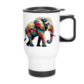 Elefant - Thermobecher mit Tragegriff - Weiß - Vorne