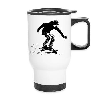 Skateboard Garçon Graphique - Tasse isotherme avec poignée - blanc - Devant