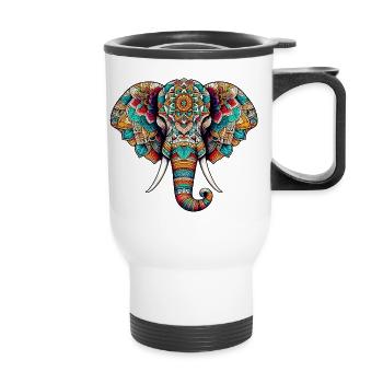 Elefant - Thermobecher mit Tragegriff - Weiß - Vorne
