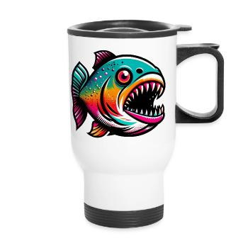 Piranha - Tasse isotherme avec poignée - blanc - Devant