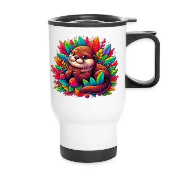 Loutre - Tasse isotherme avec poignée - blanc - Devant