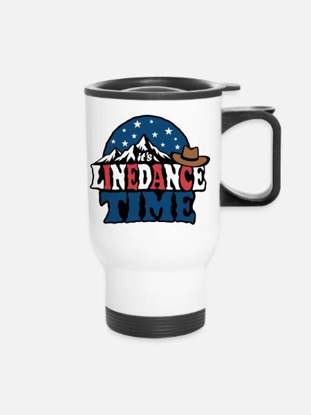 It's linedance time, Linedancing, Country Fan - Thermobecher mit Tragegriff - Weiß