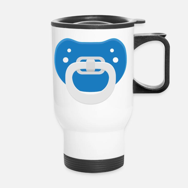 Blue pacifier - Thermal mug with handle - white