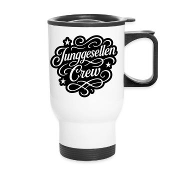 Junggesellen Crew - Thermobecher mit Tragegriff - Weiß - Vorne