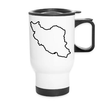 Iran Map Silhouette Persia - Thermal mug with handle - white - Front